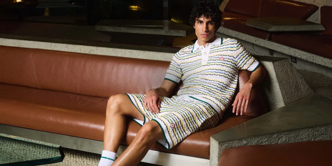 model wearing casablanca shirt